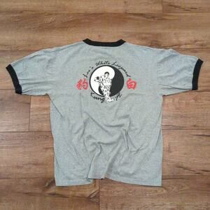 TG White Leopard Kung Fu Adult XL Ringer Shirt Chinese Martial Arts Yin Yang